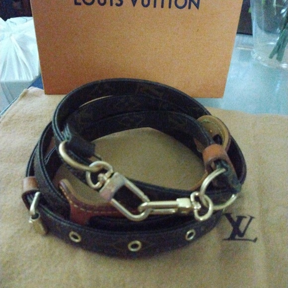 Louis Vuitton monogram Brown Leather Bag Strap - Picture 1 of 6